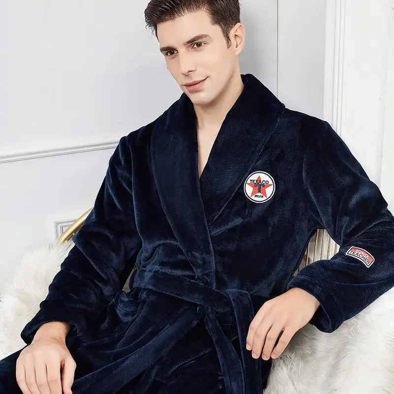 Peignoir automne hiver homme flanelle polyester