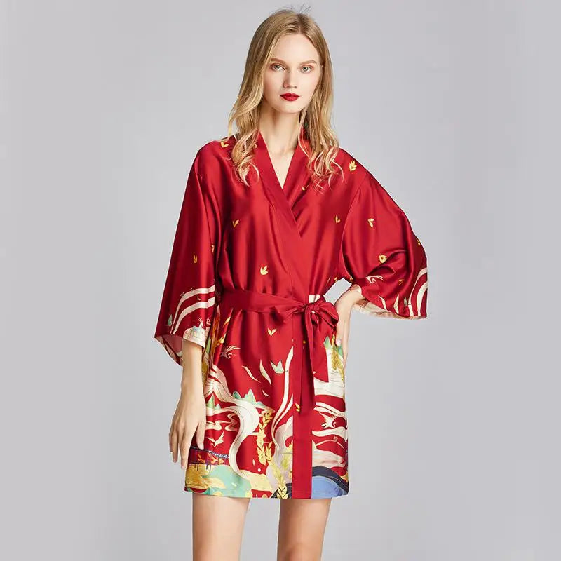 Peignoir printemps Satin Rayon/imitation Soie Femme