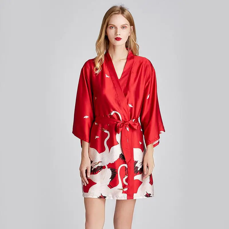 Peignoir printemps Satin Rayon/imitation Soie Femme