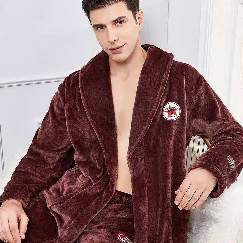 Peignoir automne hiver homme flanelle polyester