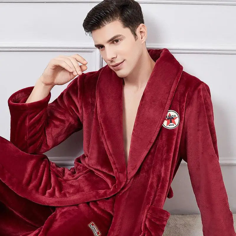 Peignoir automne hiver homme flanelle polyester