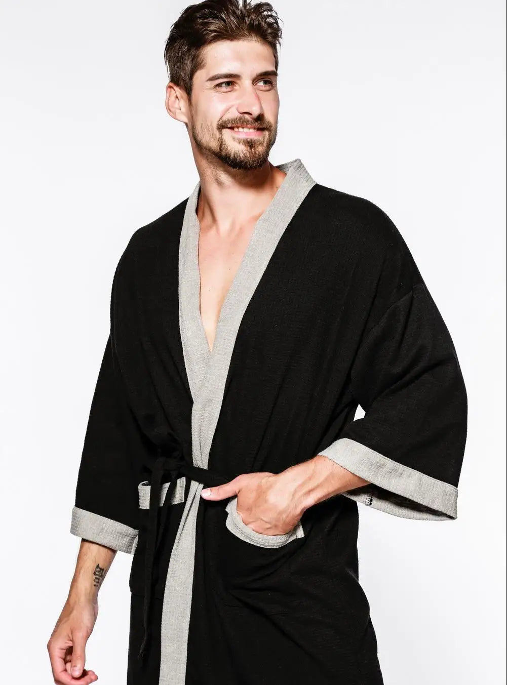 Peignoir Coton/Polyester Gaufré Printemps/Été Homme et Femme
