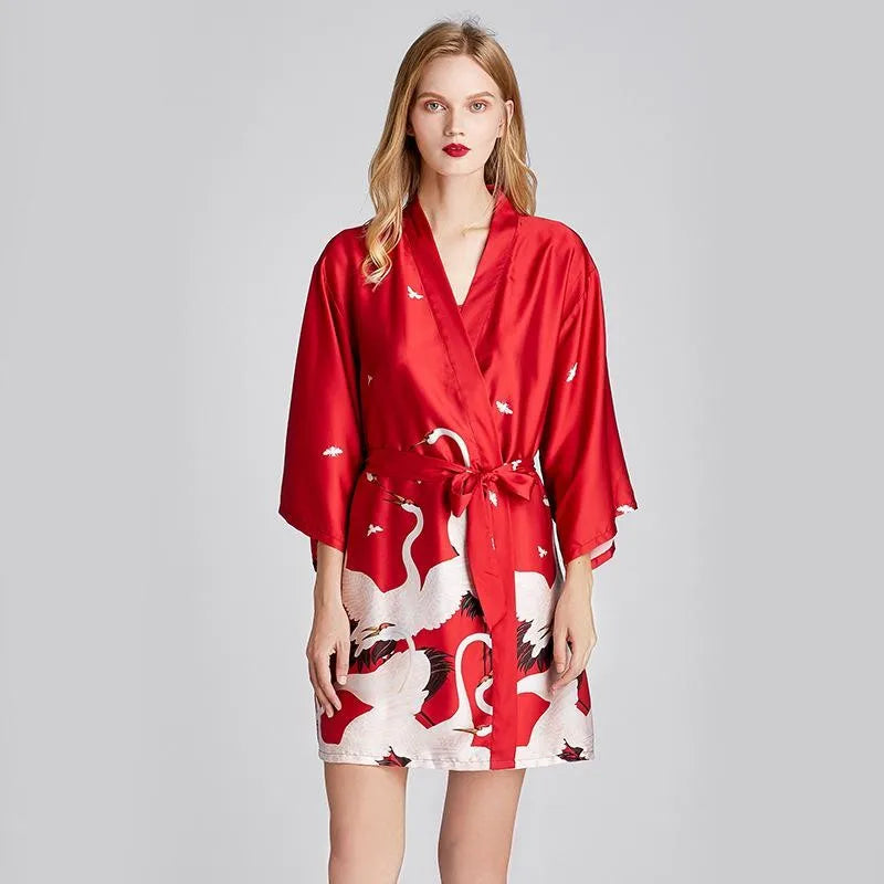 Peignoir printemps Satin Rayon/imitation Soie Femme