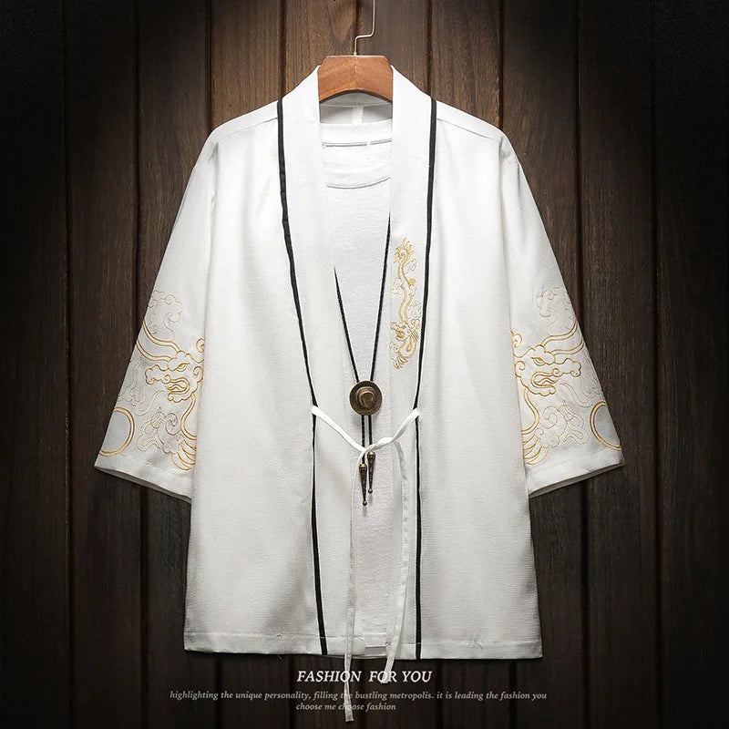 Haori Japonais Polyester/Lin