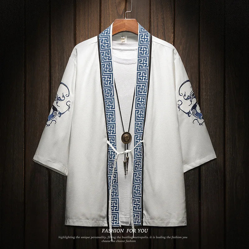 Haori Japonais Polyester/Lin