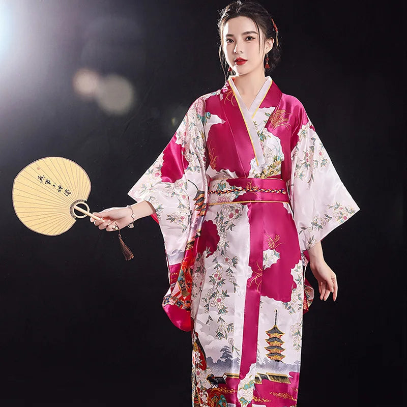 Kimono Japonais Femme élégant Polyester