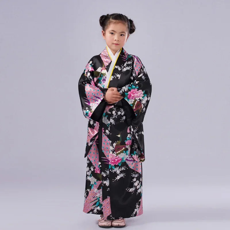 Kimono Japonais Satin Polyester petite Fille