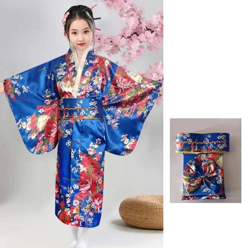 Kimono Japonais Satin Polyester petite Fille