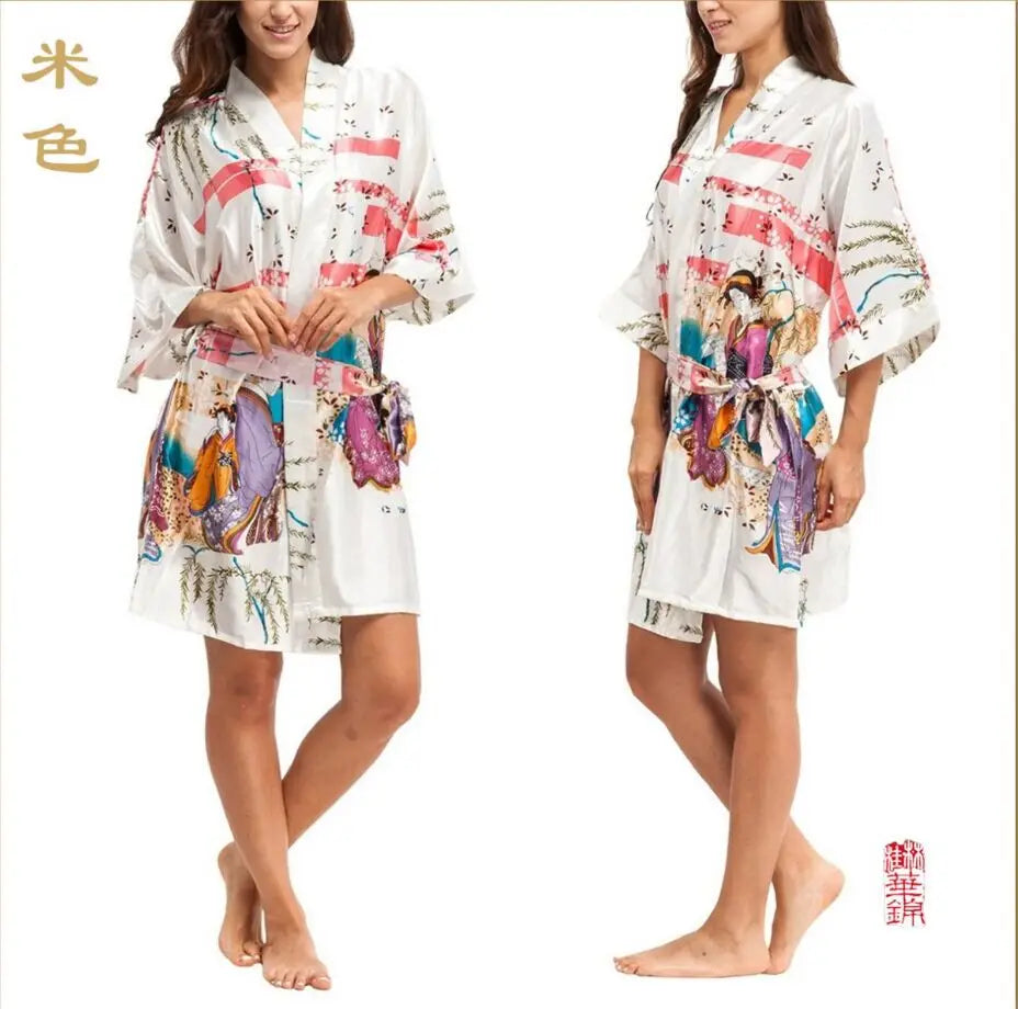 Kimono Satin Rayon Femme