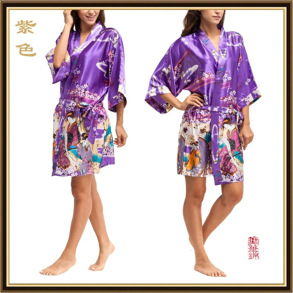 Kimono Satin Rayon Femme