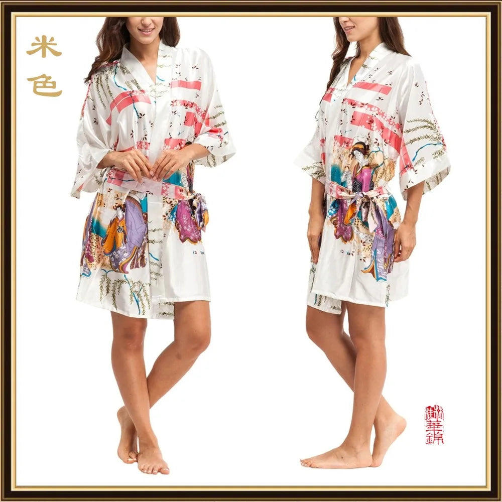 Kimono Satin Rayon Femme