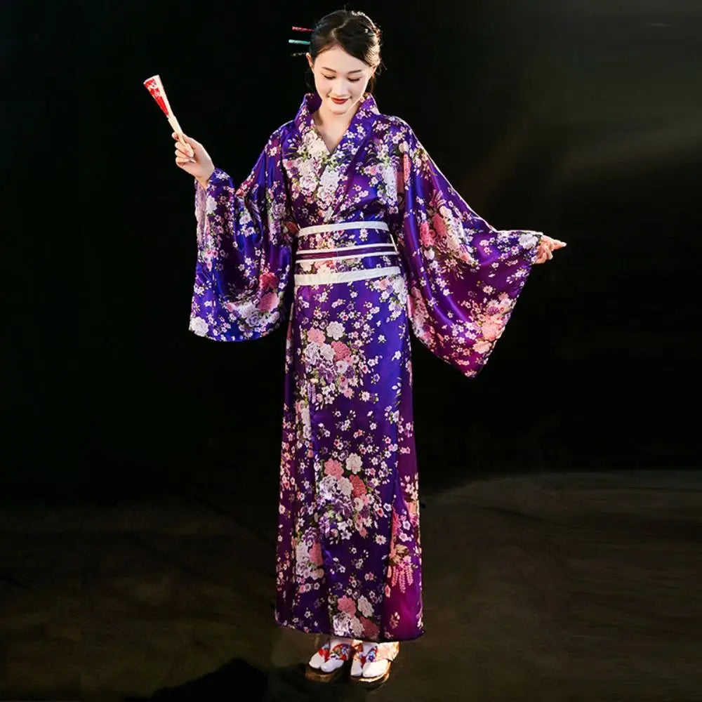 Kimono traditionnel Japonais coton/polyester Femme