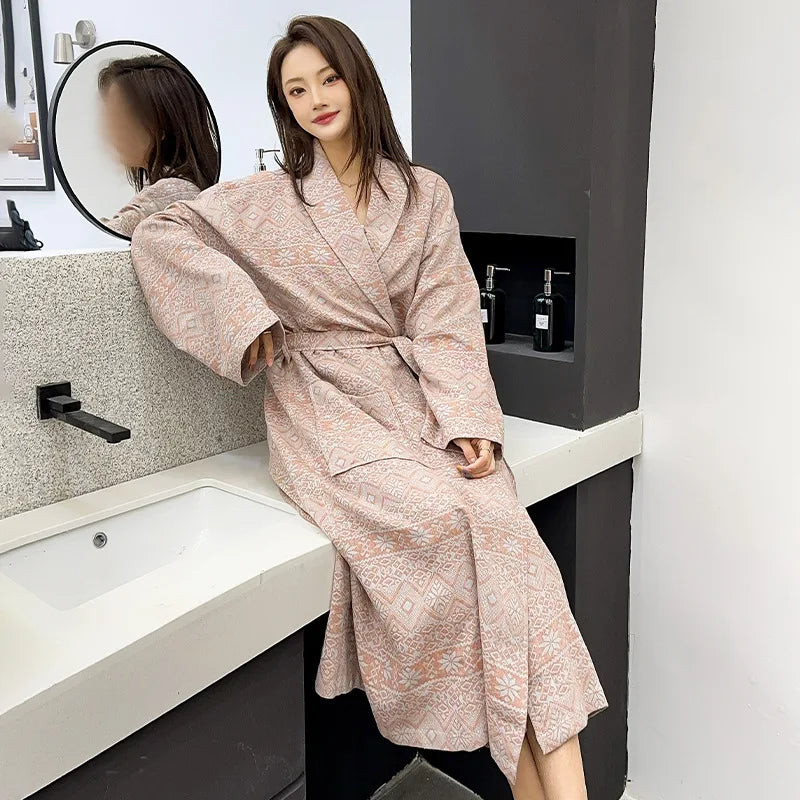 Peignoir Coton double couche Femme Nouveauté 2025