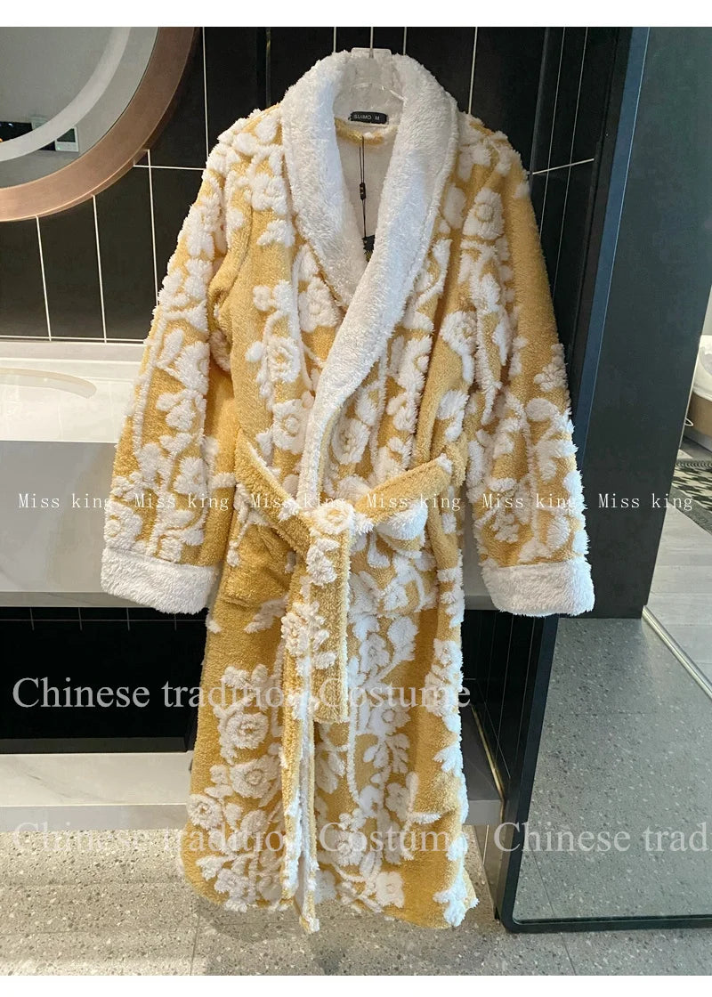 Peignoir Élégant Polaire Corail Femme