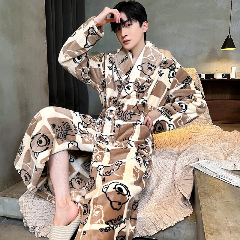 Peignoir Flanelle Polyester Homme