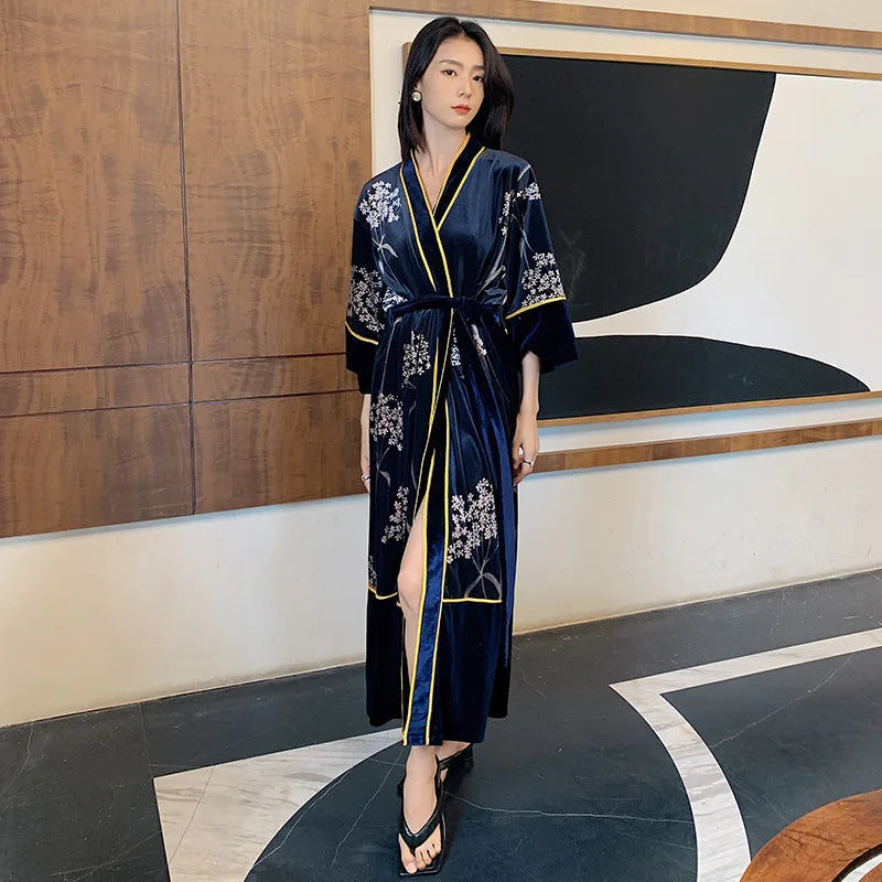 Peignoir Luxueux Femme - Polyester Velours/Polaire