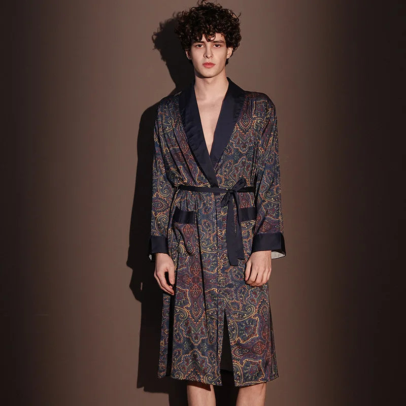 Peignoir Printemps/Été Imprimé Satin Polyester/Élasthanne Homme