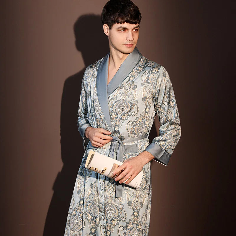Peignoir Printemps/Été Imprimé Satin Polyester/Élasthanne Homme