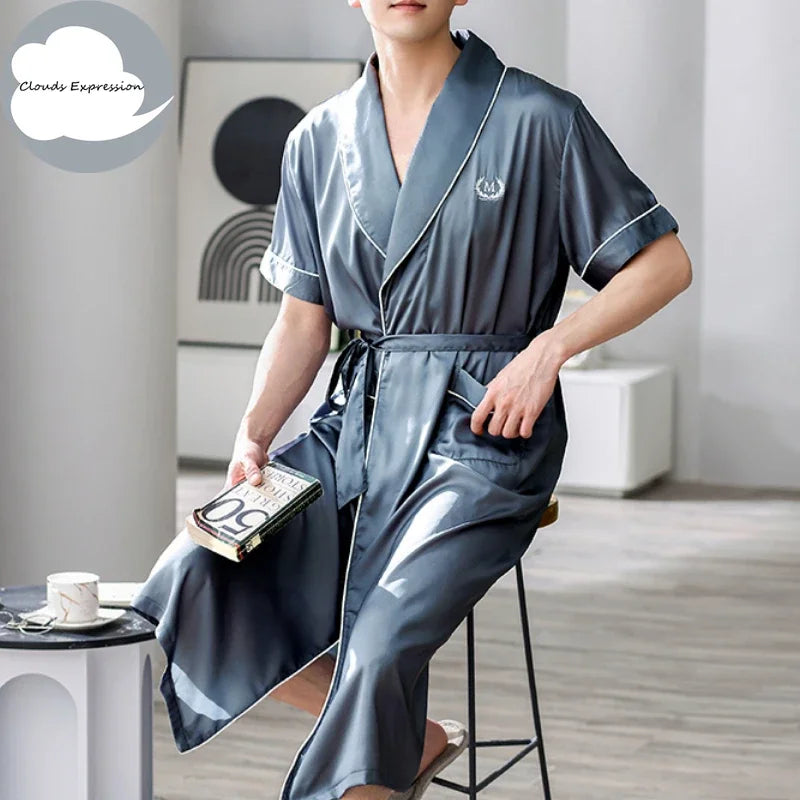 Peignoir Satin élégant Homme