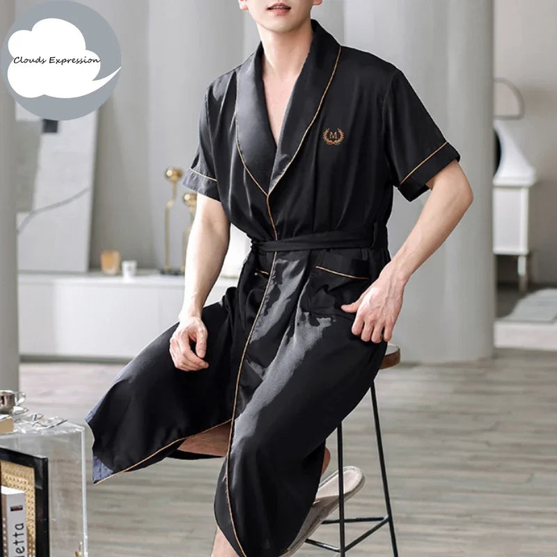 Peignoir Satin élégant Homme