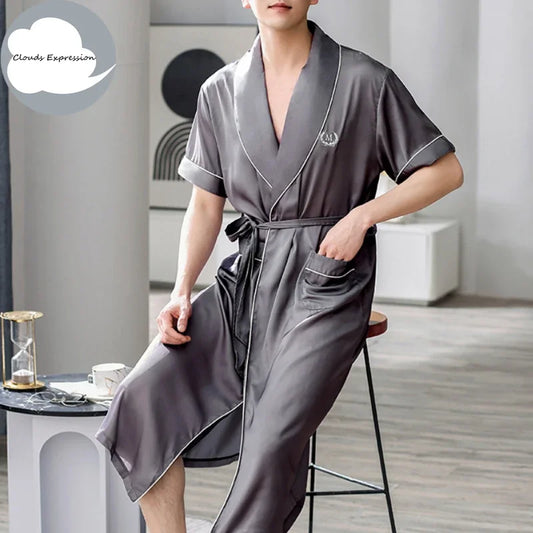 Peignoir Satin élégant Homme