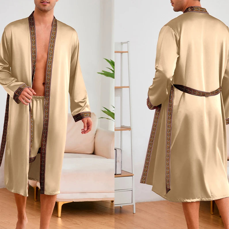 Peignoir Satin oriental Polyester Homme