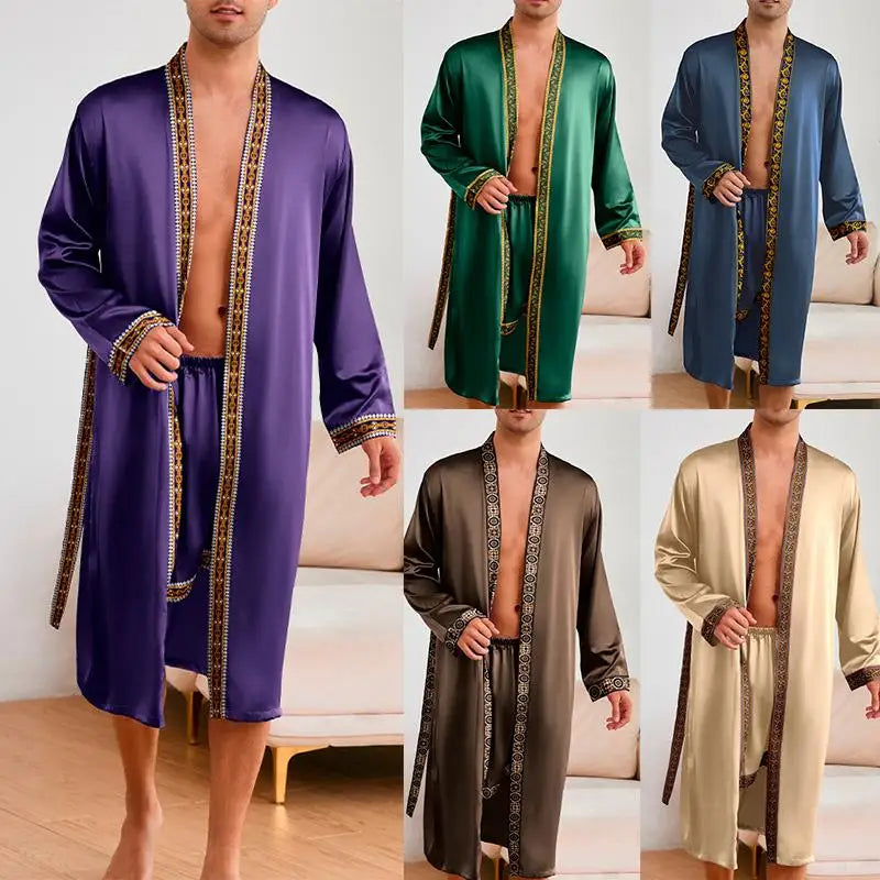Peignoir Satin oriental Polyester Homme