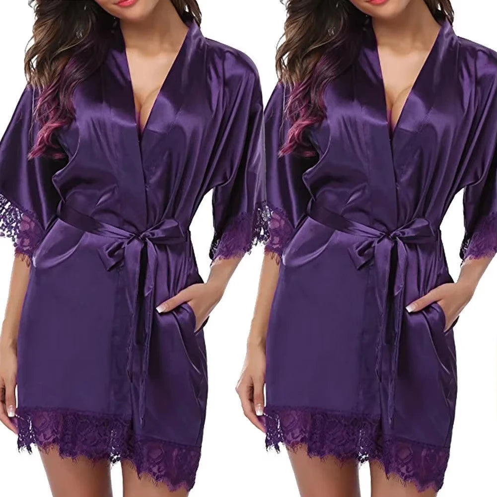 Peignoir Satin sexy Polyester Femme