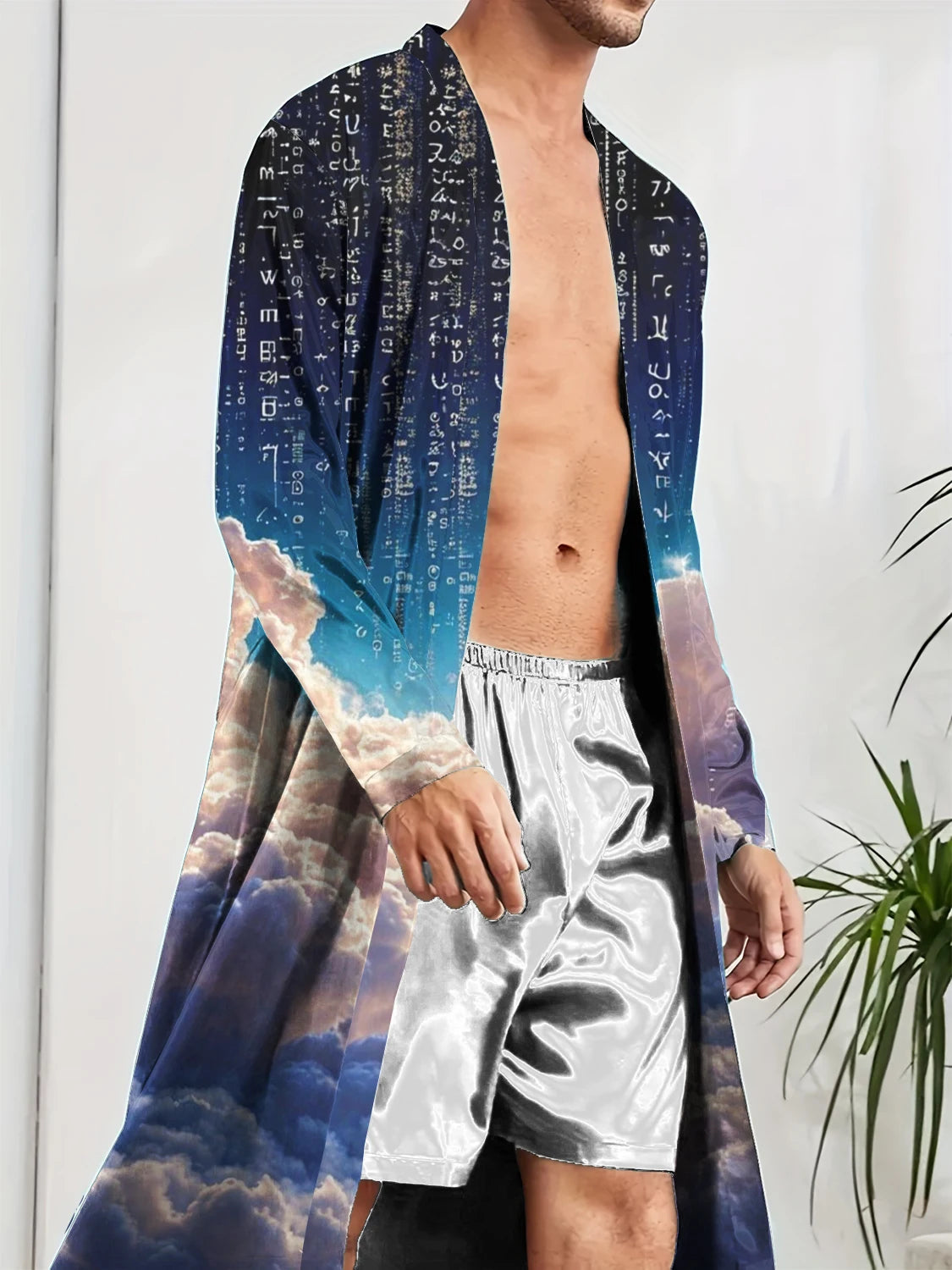 Peignoir ciel imprimé Polyester Homme