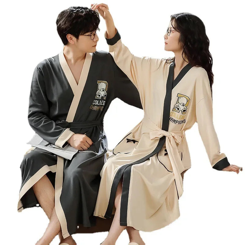 Peignoir coton homme et femme