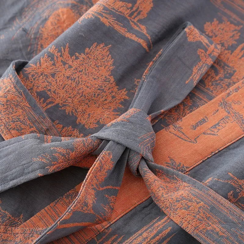 Peignoir coton imprimé unisexe 2