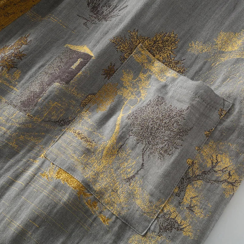 Peignoir coton imprimé unisexe