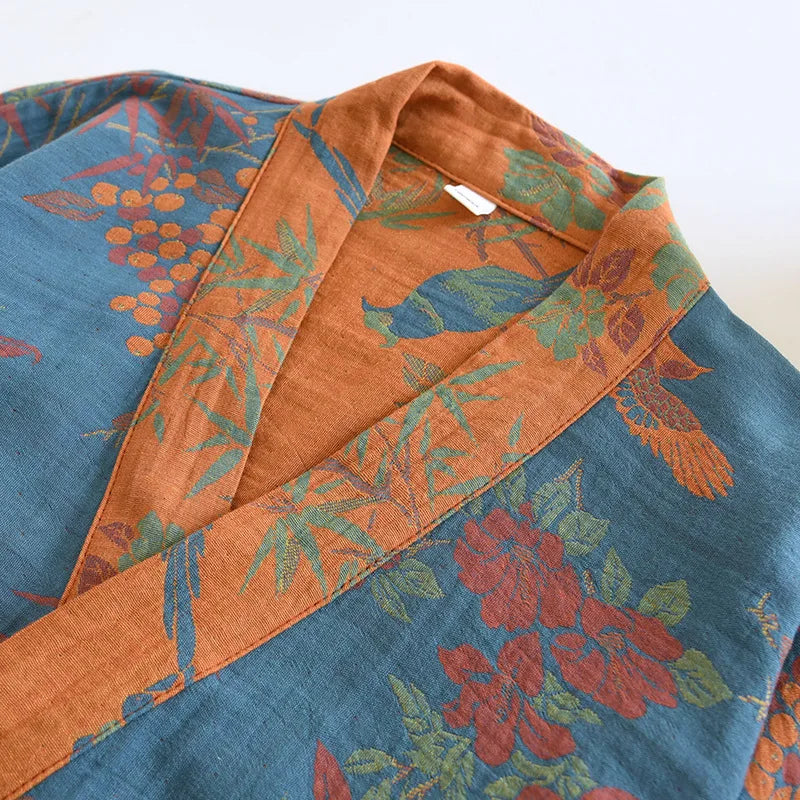 Peignoir coton tissage Jacquard Printemps unisexe