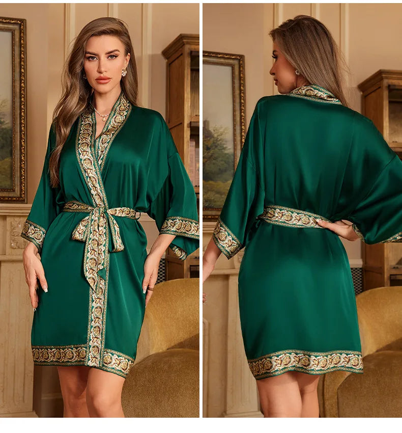 Peignoir court femme polyester rayon