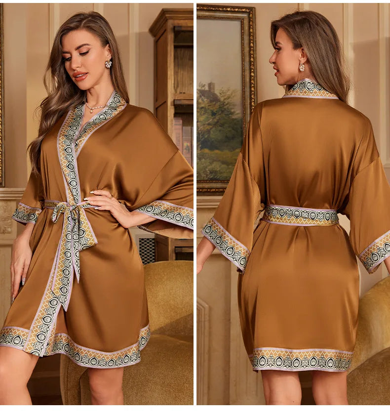 Peignoir court femme polyester rayon