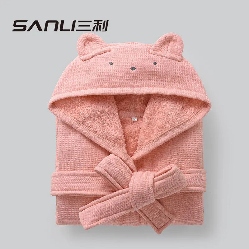Peignoir de Bain Coton Capuche Souris Enfant