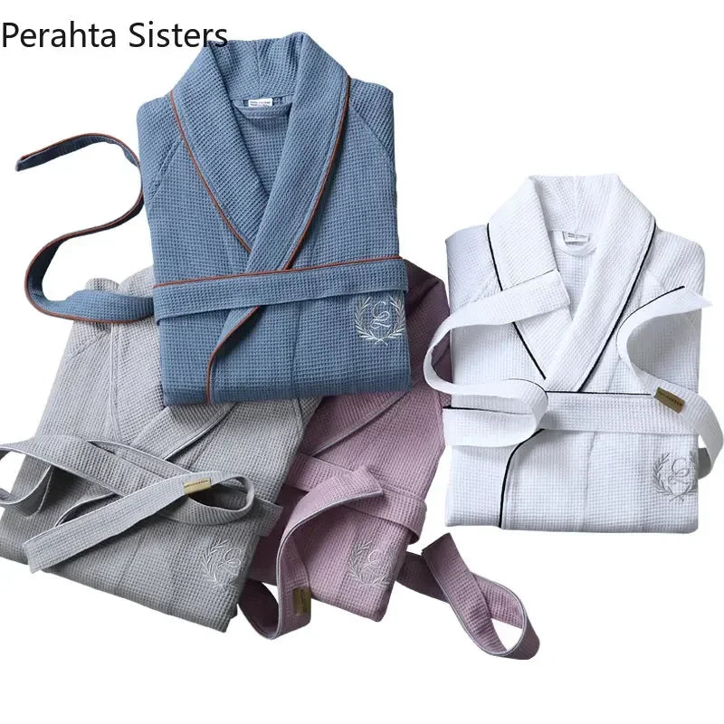 Peignoir de Bain Coton Gaufré Premium Unisexe