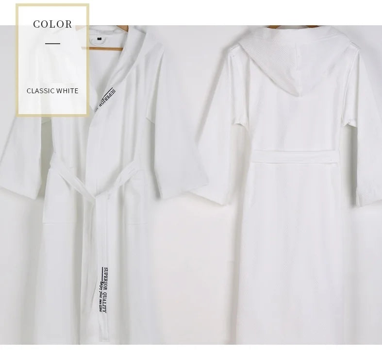 Peignoir de Bain Coton Gaufré Unisexe