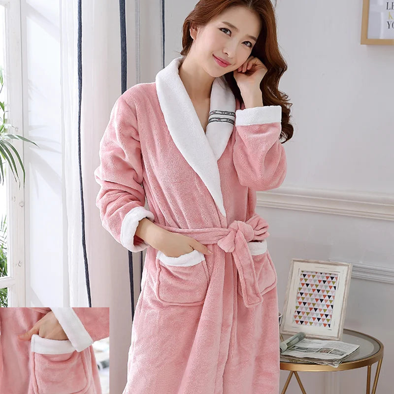 Peignoir de Bain Flanelle/Polaire Hiver Polyester Femme