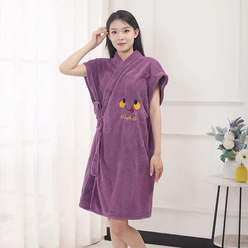 Peignoir de Bain Velours Absorbant Femme