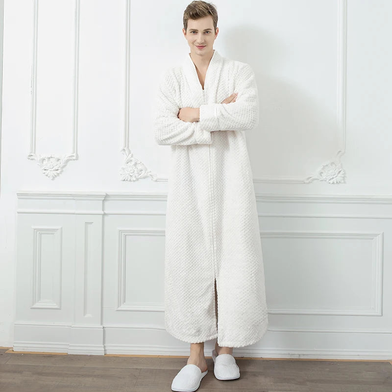 Peignoir flanelle style Jacquard homme et femme