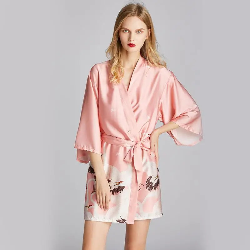 Peignoir printemps Satin Rayon/imitation Soie Femme