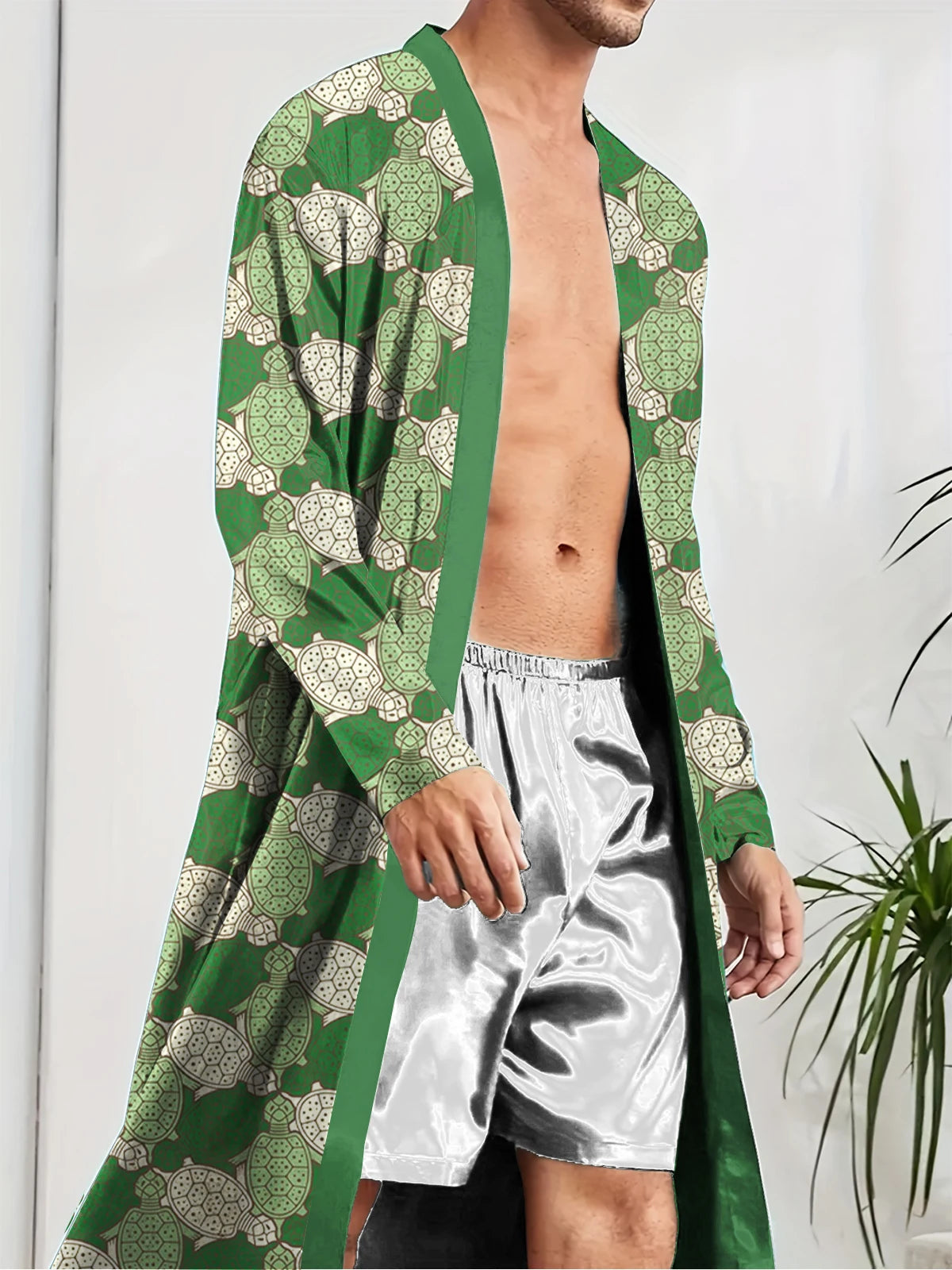 Peignoir printemps/automne imprimé Polyester Homme