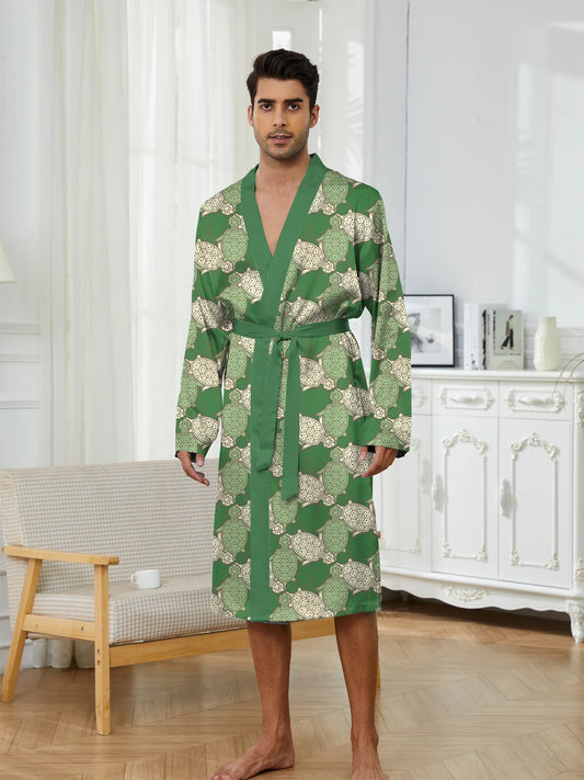 Peignoir printemps/automne imprimé Polyester Homme