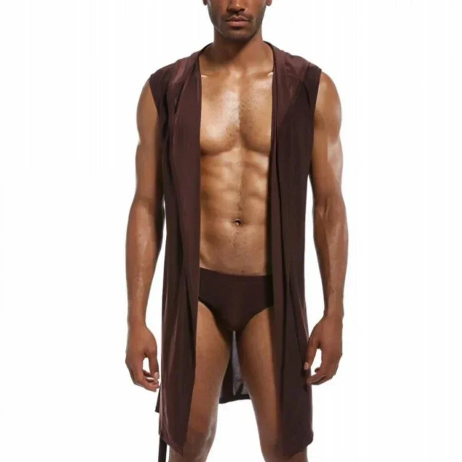 Peignoir sans manche avec capuche polyester Homme