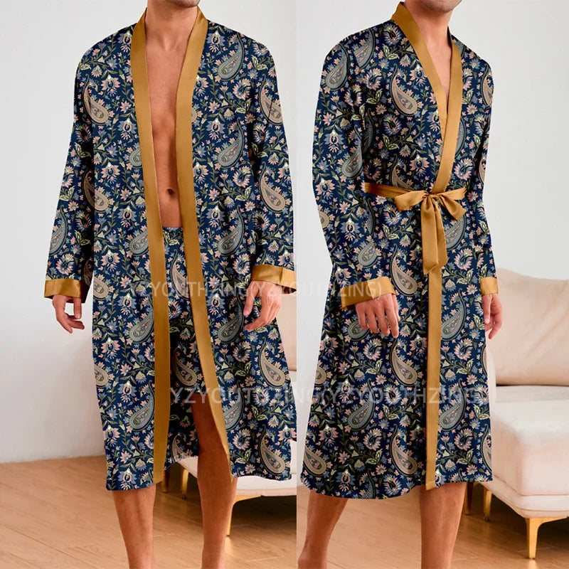 Peignoir + short imprimé Polyester Homme