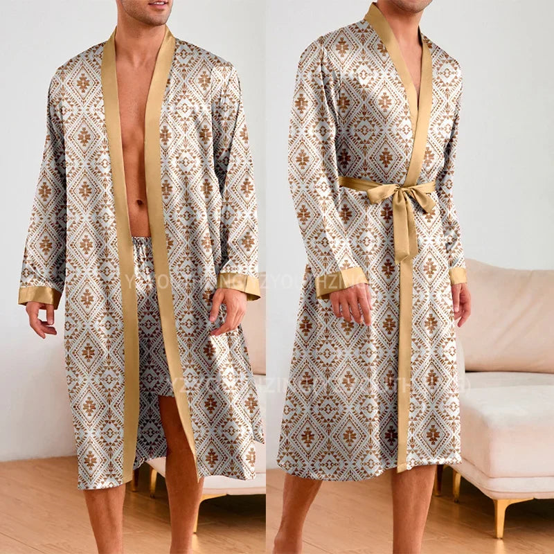 Peignoir + short imprimé Polyester Homme