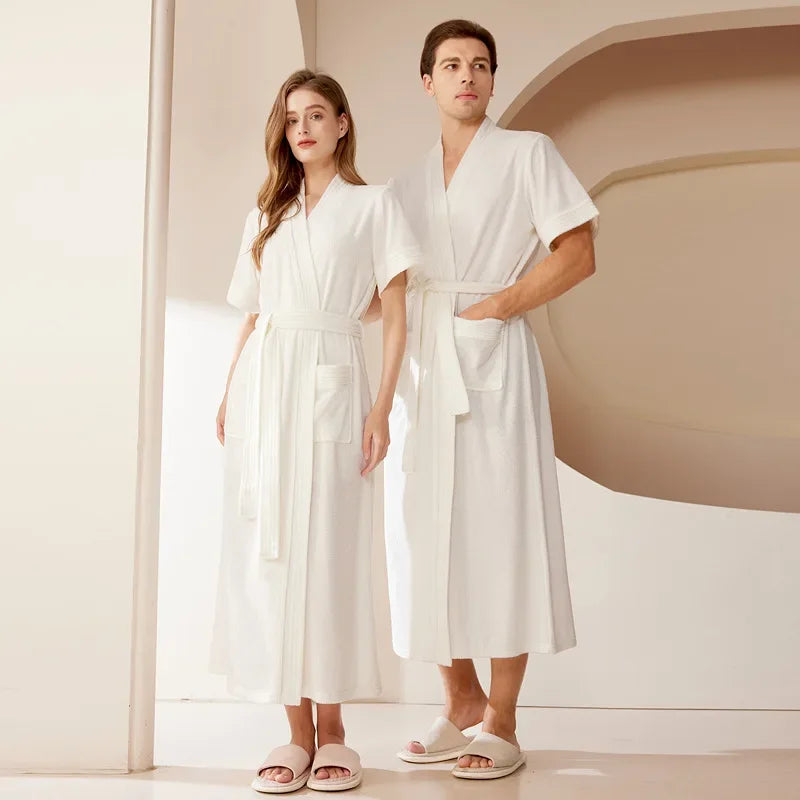 Peignoir de bain été homme et femme polyester élasthanne