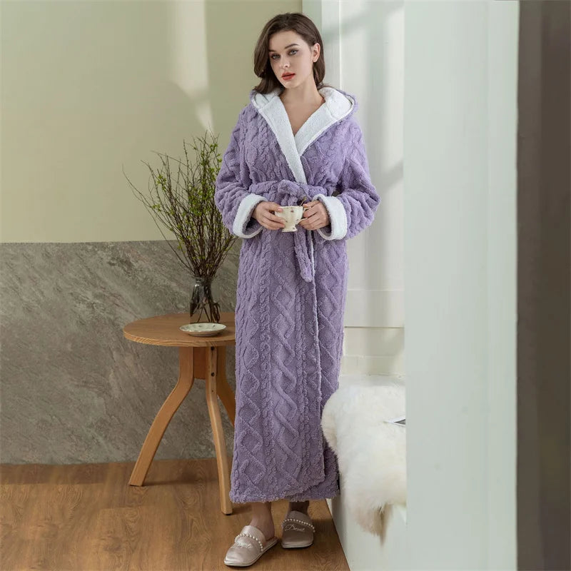 Peignoir chaud Flanelle Polyester Femme