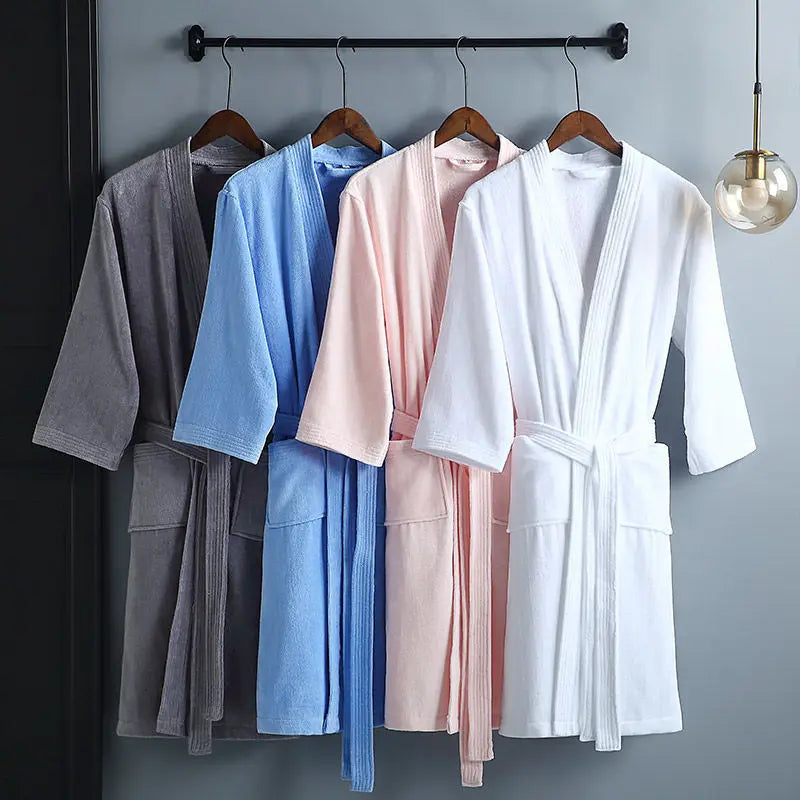 Peignoir coton éponge ou gaufré unisexe